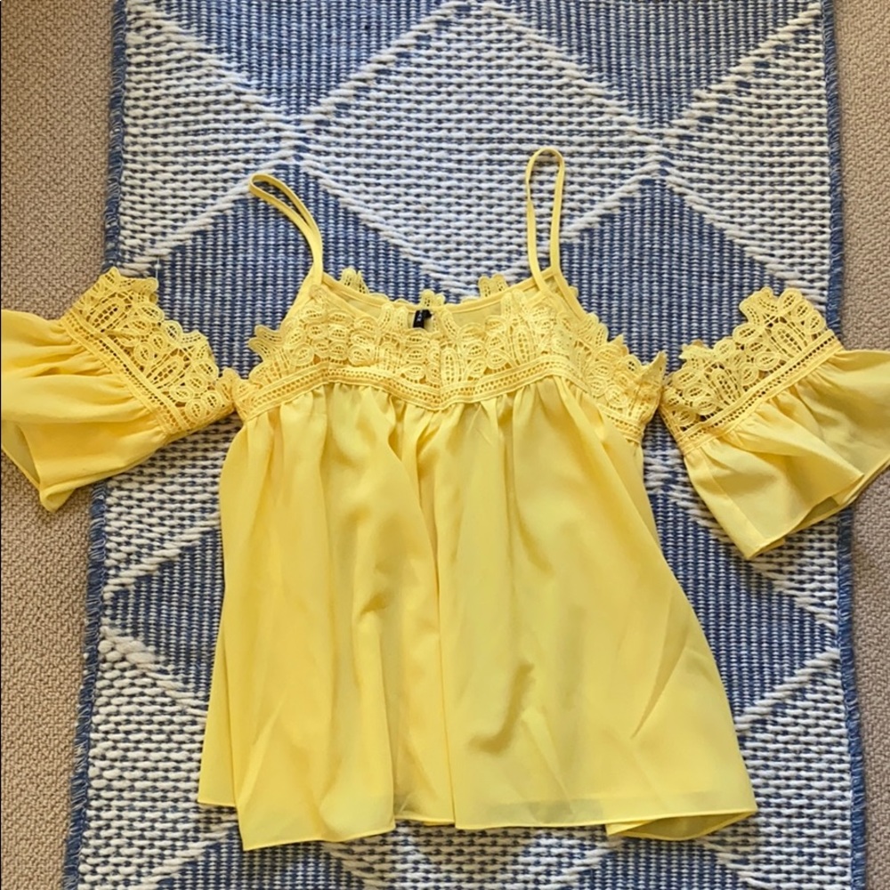 Yellow off the shoulder Tank